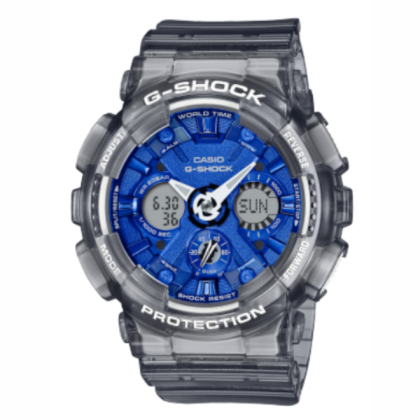 Casio G-Shock Women Girls Ice Smurfs Series GMA-S120TB-8A Grey Translucent Resin Band Sport Watch
